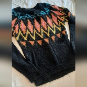 TOPSHOP Wool Knit Sweater size US 0 Black with Other Colors